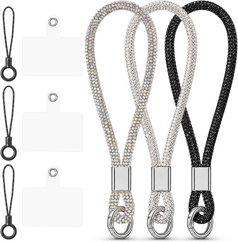 3PCS Bling Rhinestone Phone Wrist Strap for Women with Full Diamond in Kuwait
