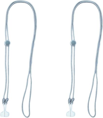 Magnetic Adjustable Length Bluetooth Earbuds Anti-Lost Straps, Skin-Friendly Paracord Wireless Earphone Neck Lanyards Compatible with AirPods & Samsung Galaxy (2 Pack, Off White+Black) in Kuwait