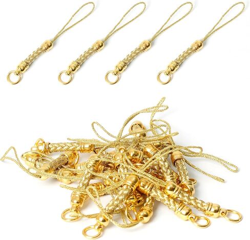 20PCS Phone Keychain Strap Gold Split Ring Cords for Hanging Mobile Phone Lariat DIY in Kuwait