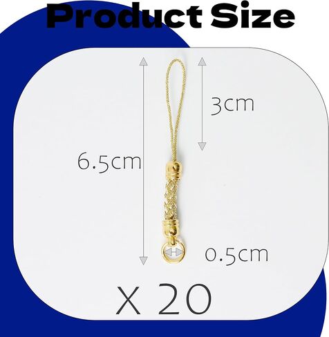 20PCS Phone Keychain Strap Gold Split Ring Cords for Hanging Mobile Phone Lariat DIY in Kuwait