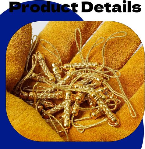 20PCS Phone Keychain Strap Gold Split Ring Cords for Hanging Mobile Phone Lariat DIY in Kuwait