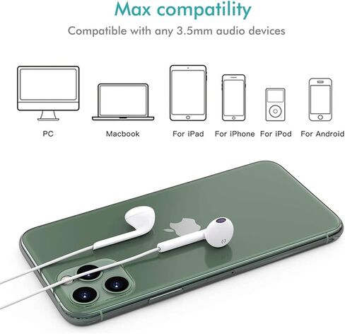 2 Pack Wired iPhone Earbuds/Headphones/Earphones with 3.5mm Wired in Kuwait