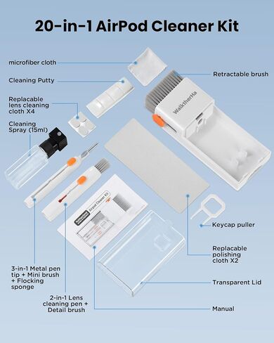 20-in-1 AirPod Cleaning Kit Pro 4 3 2 1 Cleaner Tool for Earbud Phone in Kuwait