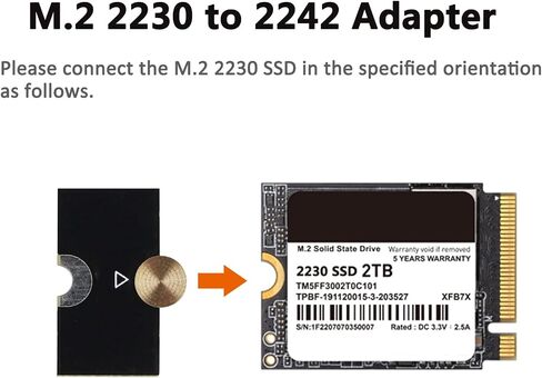 M.2 2230 to 2242 SSD Length Extend Adapter Kit, Black, Pack of 2 in Kuwait