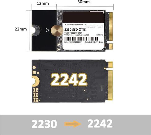 M.2 2230 to 2242 SSD Length Extend Adapter Kit, Black, Pack of 2 in Kuwait