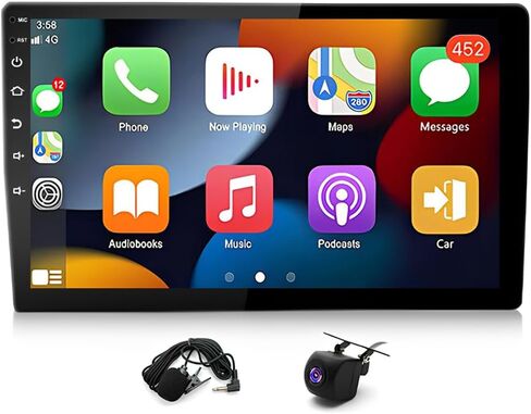 4+64G Double Din Car Stereo Radio Upgraded for 2011 2012 2013 Dodge Durango GPS Navi Head Unit 10.1 inch Touch Screen Android 14 with Wireless Carplay Android Auto-/FM/SWC/WiFi/Bluetooth/Camera in Kuwait
