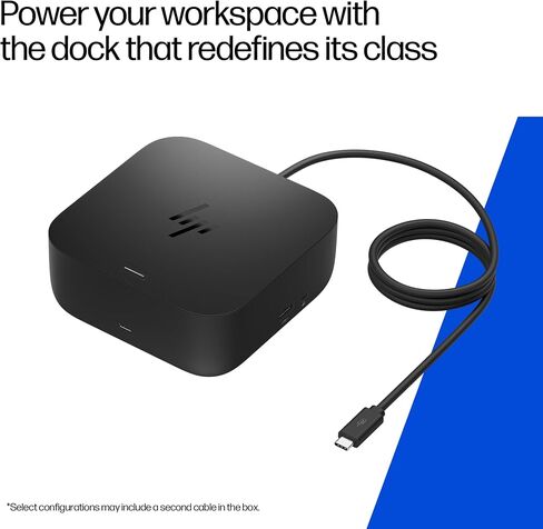 HP USB-C 100W G6 Dock + One Extra USB-C Cable Included, Future-Proof Design with Ambient LED Lighting, On-Screen Notifications, Extra USB-C Ports, HDMI 2.1, 120Hz (Renewed) in Kuwait