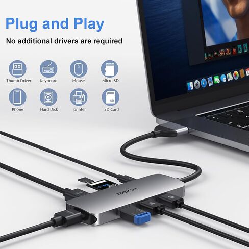 MOKiN Docking Station for MacBook ProAir,USB C Docking Station Dual Monitor in Kuwait