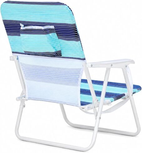 Caribbean Joe Folding Beach Chair, 1 Position Lightweight and Portable Foldable Outdoor Camping Chair with Carry Strap, Horizon Stripe in Saudi Arabia