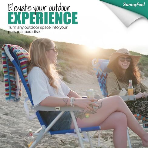 SUNNYFEEL Tall Beach Chair for Adults, High Back High Seat Folding Chair in Kuwait