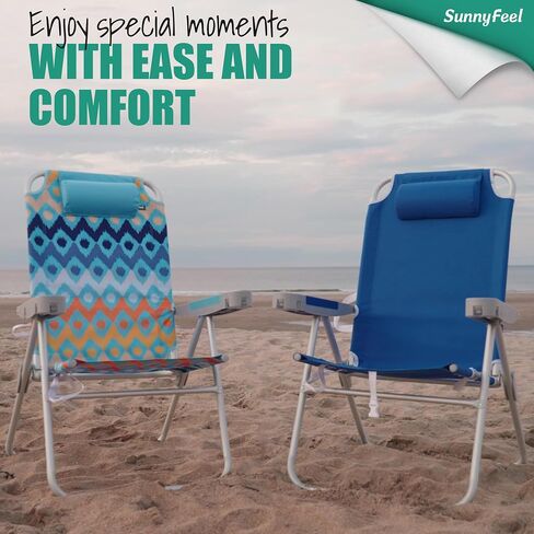 SUNNYFEEL Tall Beach Chair for Adults, High Back High Seat Folding Chair in Kuwait