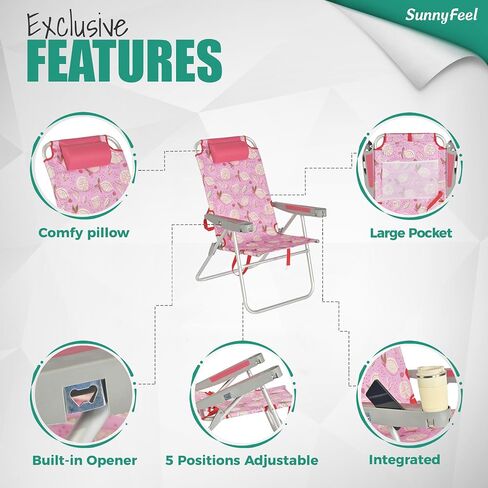 SUNNYFEEL Tall Beach Chair for Adults, High Back High Seat Folding Chair in Kuwait