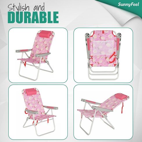 SUNNYFEEL Tall Beach Chair for Adults, High Back High Seat Folding Chair in Kuwait