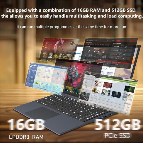 Gaming Laptop i5, 16 inch Laptops, Laptop Computer Up to 3.60GHZ,Traditional Laptops Computers for 16GB RAM 512GB SSD, Business Lap top Full HD 1920X1200 Display 180 Angle Opening WIFI 5 Lap top in Saudi Arabia