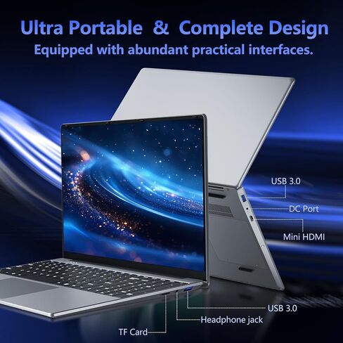15.6 inch Laptop with Core M3-6Y30 Processor Laptop Computer 8GB RAM 256GB SSD, 180°Open Lap Top, FHD 1920*1080, WiFi5, BT4.2, USB3.0, Mini HDMI, Win 11 Pro Laptop for Business Office Student in Saudi Arabia