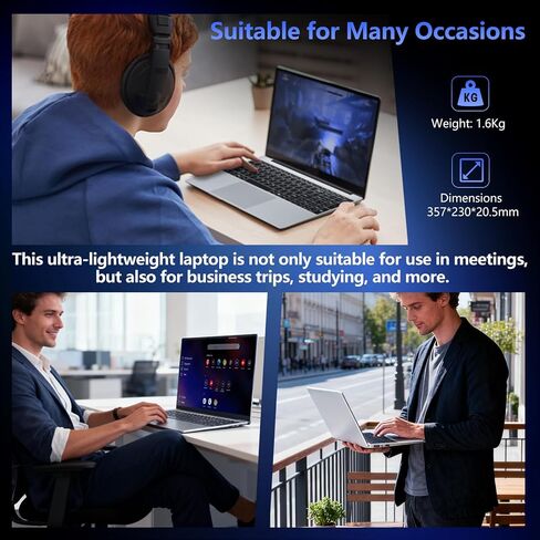15.6 inch Laptop with Core M3-6Y30 Processor Laptop Computer 8GB RAM 256GB SSD, 180°Open Lap Top, FHD 1920*1080, WiFi5, BT4.2, USB3.0, Mini HDMI, Win 11 Pro Laptop for Business Office Student in Saudi Arabia