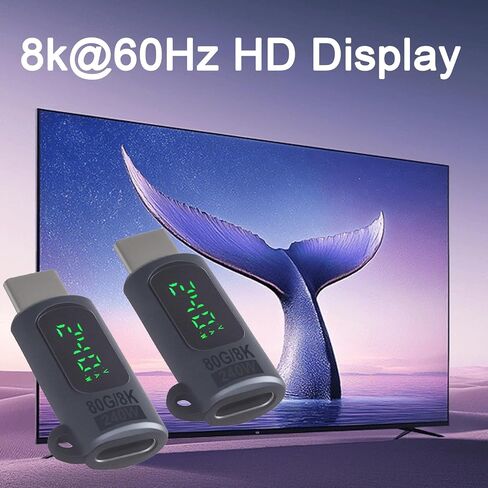 Poyiccot USB C Extension Adapter 80Gbps, 240W Charging, 8K@60Hz Video, USB C Extender Digital Display Thunderbolt 5 Adapter for Headphone, Hub, Laptops,Game Controller,OTG Phone, Grey 2pcs in Kuwait