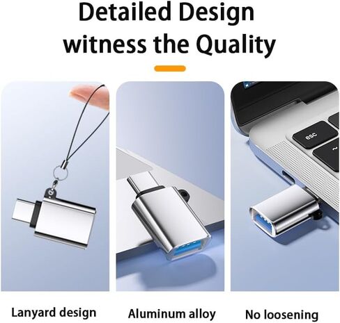USB to USB C Adapter 4 Pack, Type C Male to A 3.0 Female OTG Converter x 2, USB C Female to A Male x 2 for Galaxy S23 S24 iPhone 16/15 in Kuwait