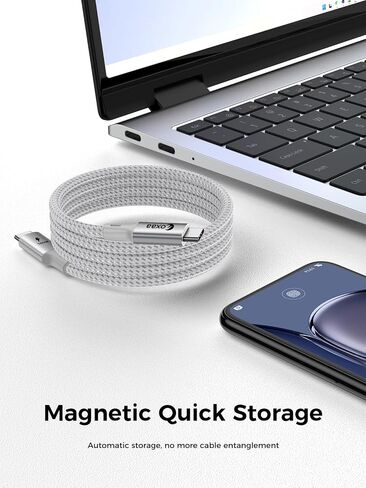 MFi Certified USB C to Lightning Cable 2m (6.6ft), 100W PD Fast Charging Magnetic Braided Cord, Suitable for iPhone 14 13 12 11 Pro Max, Plus, SE, iPad, AirPods, 480Mbps Data Sync, Silver in Kuwait