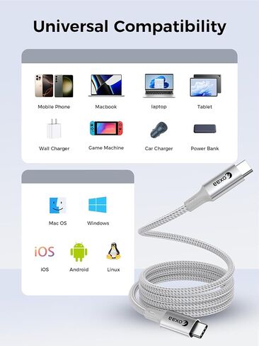 MFi Certified USB C to Lightning Cable 2m (6.6ft), 100W PD Fast Charging Magnetic Braided Cord, Suitable for iPhone 14 13 12 11 Pro Max, Plus, SE, iPad, AirPods, 480Mbps Data Sync, Silver in Kuwait