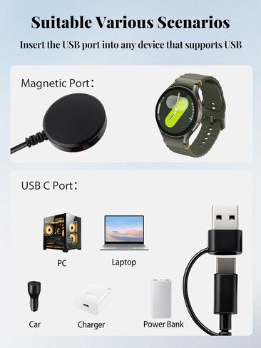 2-in-1 Magnetic Charger for Samsung Galaxy Watch 8/8 Classic 2-Pack in Kuwait