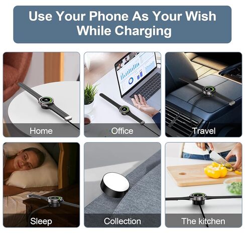 Magnetic Fast Charger Cable for Samsung Watch 8/8 Classic/7/Ultra/6/6/5 Pro/5/4/4 Classic/3/Active 2/1 Charging Pad, 3.5W Smartwatch Charger 2in1 USB A & USB C Wireless Fast Charging Cord in Kuwait