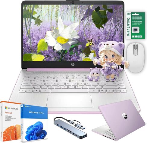 HP Ultra Thin 14" Laptop, Intel N150, Win11 Pro, 16GB RAM, 256GB, Rose Gold in Kuwait