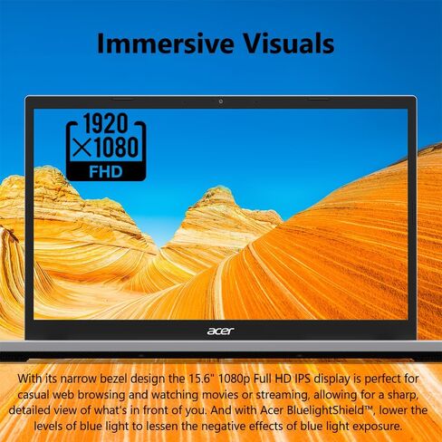 acer Aspire Go 15 AI Ready Laptop | 15.6" FHD (1920 x 1080) IPS Display | AMD Ryzen 3 7320U | AMD Radeon 610M Graphics | 8GB LPDDR5 | 256GB PCIe Gen4 SSD | Wi-Fi 6 | Windows 11 Home | AG15-21P-R0RR in Kuwait