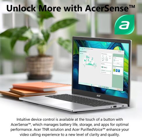 acer Aspire Go 15 AI Ready Laptop | 15.6" FHD (1920 x 1080) IPS Display | AMD Ryzen 3 7320U | AMD Radeon 610M Graphics | 8GB LPDDR5 | 256GB PCIe Gen4 SSD | Wi-Fi 6 | Windows 11 Home | AG15-21P-R0RR in Kuwait