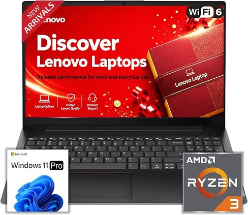 Lenovo New V15 Business Laptop 2026 Premium Edition, Intel Powerful Quad-Core Processor, 15.6" FHD Display, 16GB DDR5 Ram, 1TB PCIe, Ultra Slim Design, Wi-Fi 6, Long Battery Life, Windows 11 Pro in Kuwait