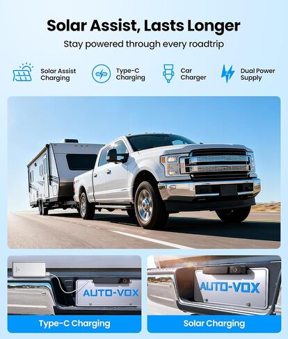 AUTO-VOX Solar Wireless Backup Camera, 3-Minute Easy Install in Kuwait