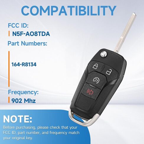 2Pcs Smart Key Fob Replacement Remote fits for Ford F-150 2015-2024 F-250/F-350/F-450/F-550 2017-2024 Ranger 2019-2022 Bronco 2021-2022 Car Keyless Entry Remote N5F-AO8TDA 902Mhz 49 in Kuwait