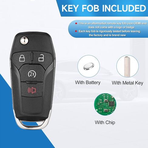 2Pcs Smart Key Fob Replacement Remote fits for Ford F-150 2015-2024 F-250/F-350/F-450/F-550 2017-2024 Ranger 2019-2022 Bronco 2021-2022 Car Keyless Entry Remote N5F-AO8TDA 902Mhz 49 in Kuwait