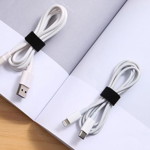 Adjustable Cable Ties, Reusable Hook-and-loop Fastener Ties for Cable Organization, Wire Management, and Wire Storage (Black) in Kuwait