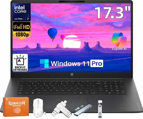HP OmniBook 3 17.3 FHD Business Laptop Computer, Intel Core Ultra 7 255 in Kuwait