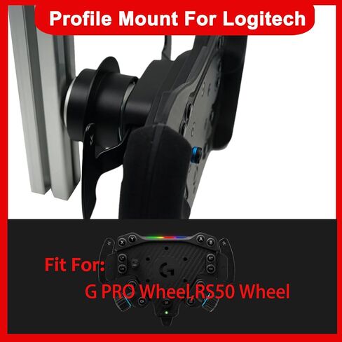 Wall Mount Profile Mount Rig Mount for Logitech RS50 G PRO Wheel Base Hub On Aluminum Alloy Bracket ;Quick Release Wheel Mount for Logitech RS 50 PRO Wheel (Black) in Saudi Arabia