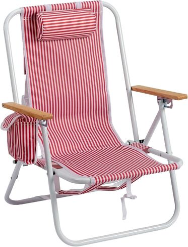 Outvita Folding Beach Chair, 4 Position Adjustable Reclining Lounge Chair in Saudi Arabia