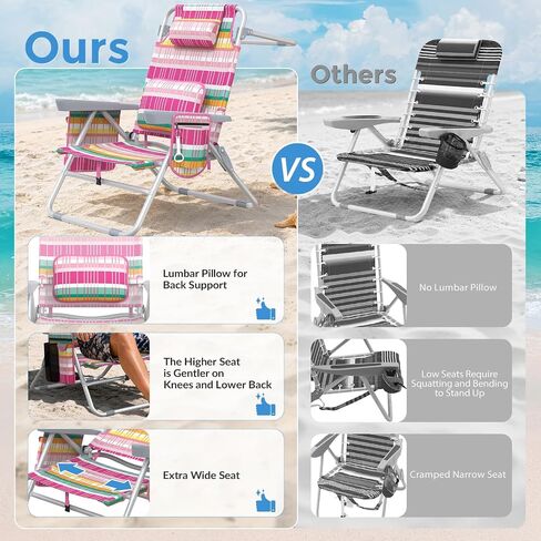 Suteck 15" Tall Beach Chair for Adults 5-Position Adjustment in Saudi Arabia