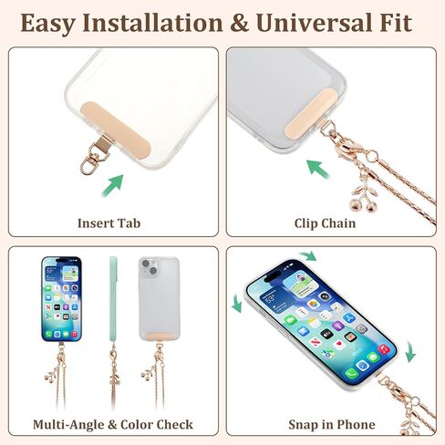 BESARME 2 Pack Phone Wrist Strap Gold Metal Phone Charms in Kuwait