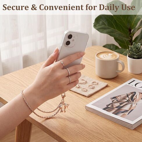 BESARME 2 Pack Phone Wrist Strap Gold Metal Phone Charms in Kuwait