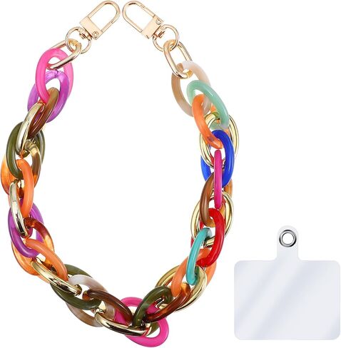 Ymapinc Colorful Cell Phone Chain Wrist Strap for Women - Acrylic Strap Charm Cell Phone Accessories Wrist Lanyard in Kuwait