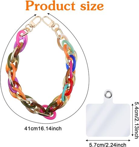 Ymapinc Colorful Cell Phone Chain Wrist Strap for Women - Acrylic Strap Charm Cell Phone Accessories Wrist Lanyard in Kuwait