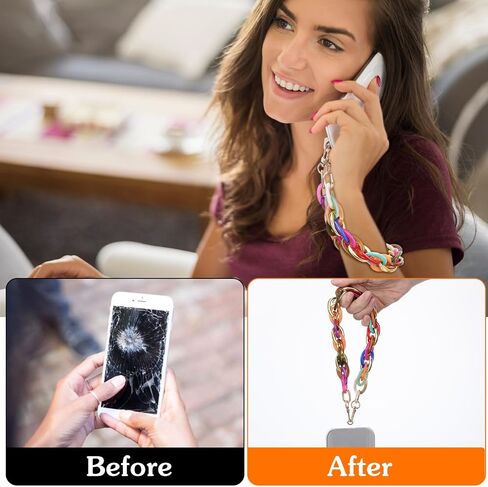 Ymapinc Colorful Cell Phone Chain Wrist Strap for Women - Acrylic Strap Charm Cell Phone Accessories Wrist Lanyard in Kuwait