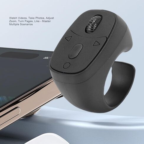 LICAEVEY Bluetooth Scrolling Ring Remote Control, Camera Shutter & Page Turner for TikTok, Hands Free Video Liking & Zoom Control for Phone in Kuwait