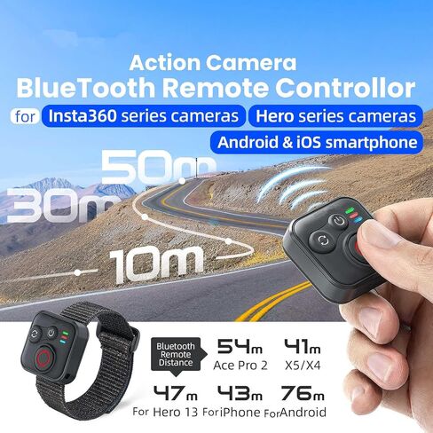 Wireless Smart Remote Control for Insta360 Series Cameras, Bluetooth Camera Controller with Wrist Strap in Kuwait