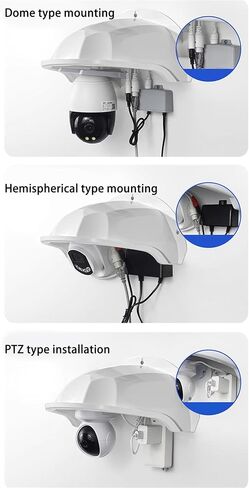 Universal Sun Rain Shade Surveillance Camera Shield Protection Cover, Camera Sun Rain Cover Hard Camera Cover Shield Outdoor Camera Protective Roof for Dome PTZ Type, 11.02 * 8.27 * 5.91in in Kuwait
