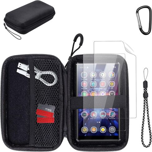 Carrying Case for MECHEN X56 MP3 with 2 Pack Soft Screen Protectors - Hard Shell Protective Carrying Case, Portable Travel Storage Bag with Carabiner | Anti-scrathes&Shockproof in Kuwait