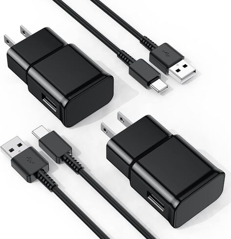 Samsung Galaxy S10/S9/S8 2 Pack Adaptive Charger with USB-C Cable 6FT Black in Kuwait
