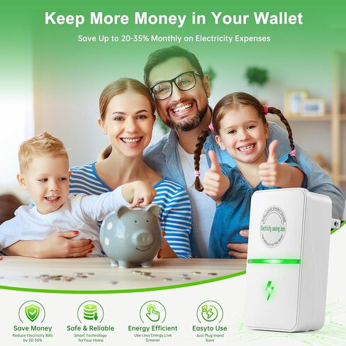 Power Plug Pro Energy Saver Plug | Stop Watt Electricity Saving Box to Reduce Bill | Smart Plug for Voltage Optimization & Surge Protection | Home Office Compact Plug and Play in Kuwait
