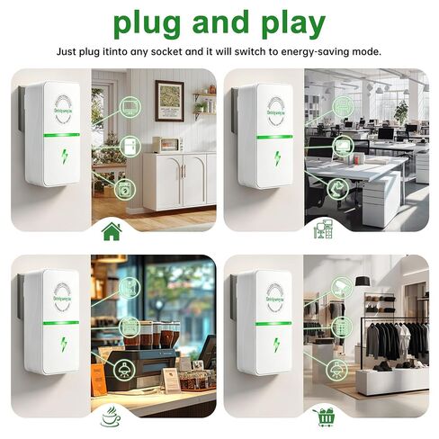 Power Plug Pro Energy Saver Plug | Stop Watt Electricity Saving Box to Reduce Bill | Smart Plug for Voltage Optimization & Surge Protection | Home Office Compact Plug and Play in Kuwait